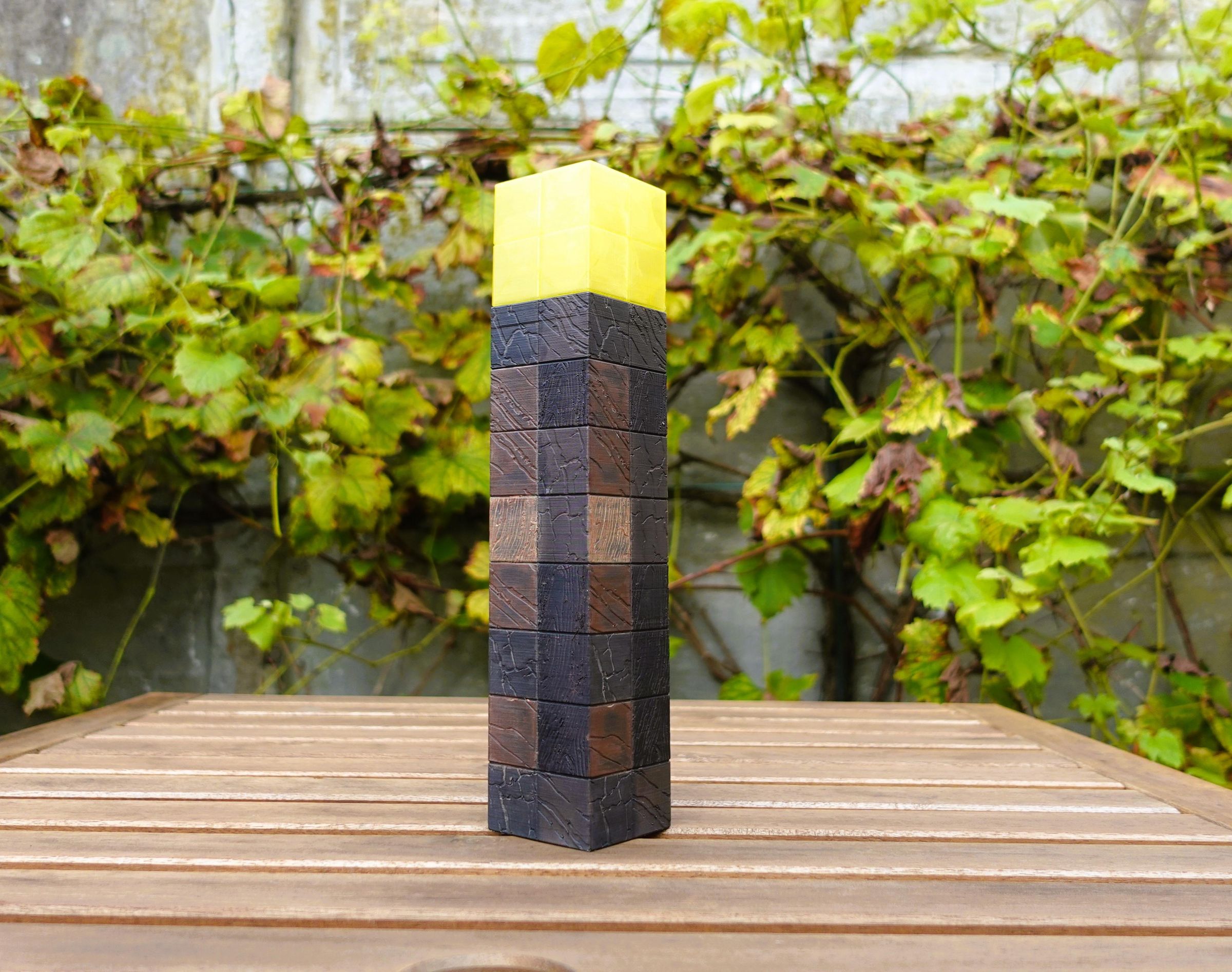 3D Printed Minecraft Torch With Wood Grain