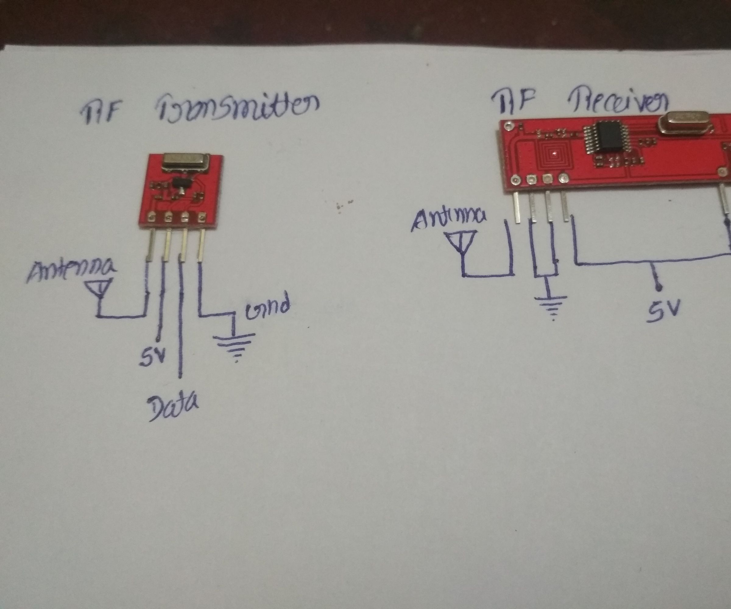 Connecting RF Transmitter and Receiver to Arduino