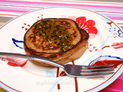 Vegan Spelt Pancakes With Passionfruit Glaze