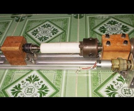 Homemade DIY Wood Mini Lathe Machine by Motor From Broken Cordless Drill