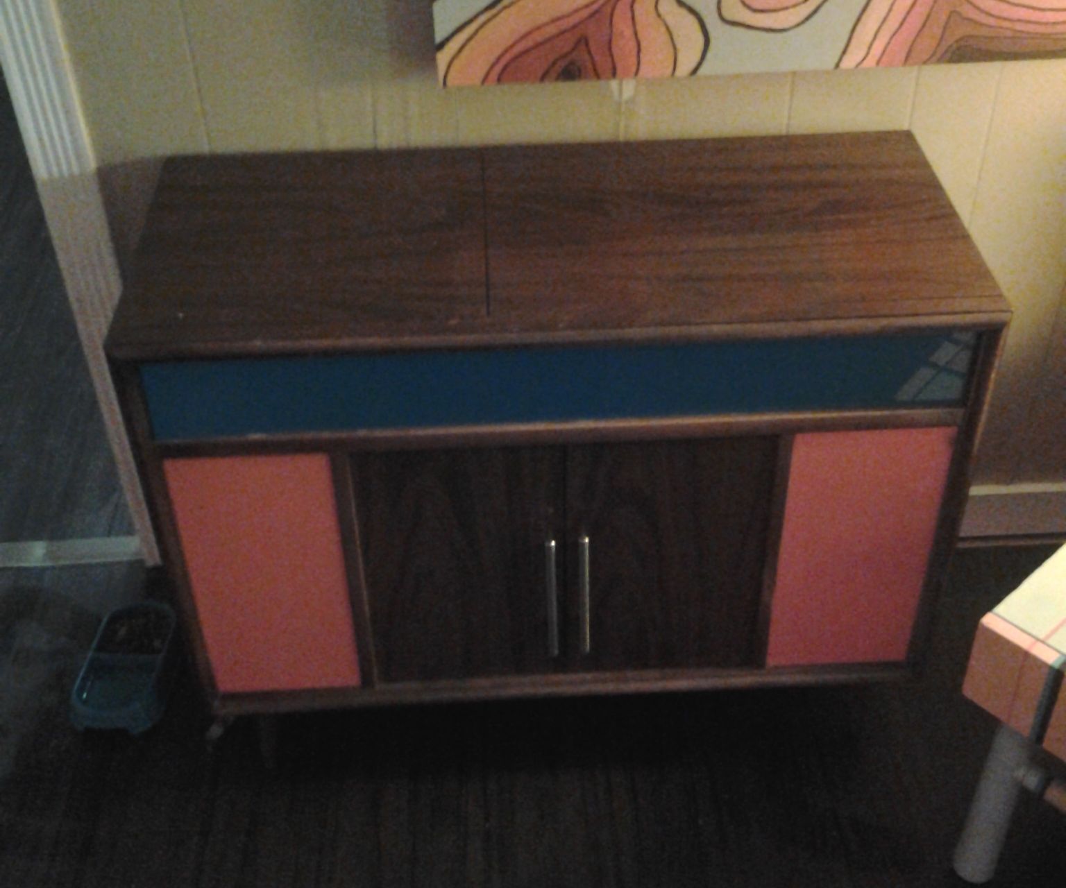 Cat Litter Box Hider, With Storage From an Old Stereo