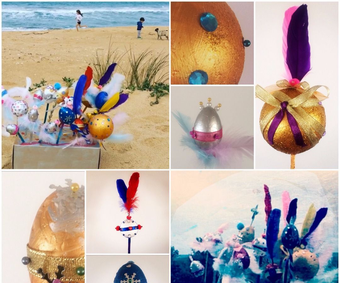Glitter Eggs With a Re-occurrying Motif Display