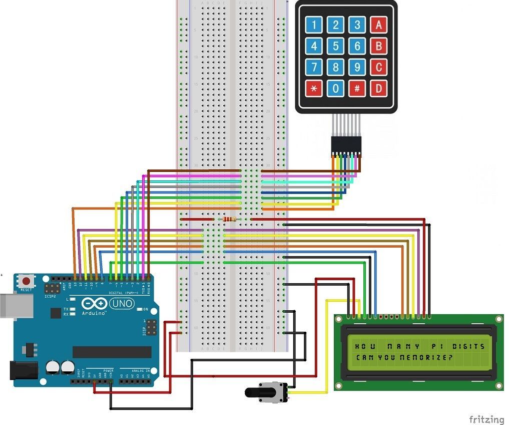 Pi Digits Quiz With Arduino