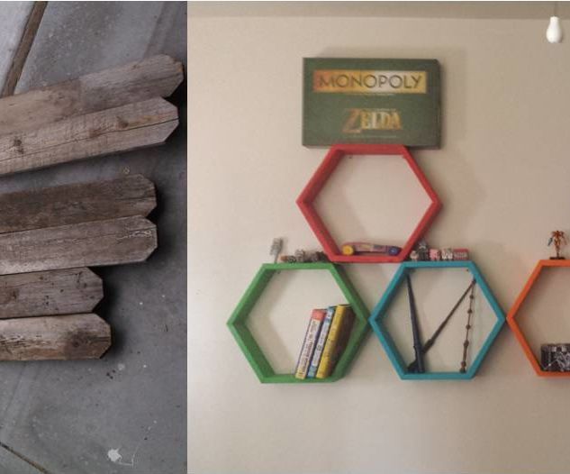 Hexagon Shelves From Old Fence Boards.