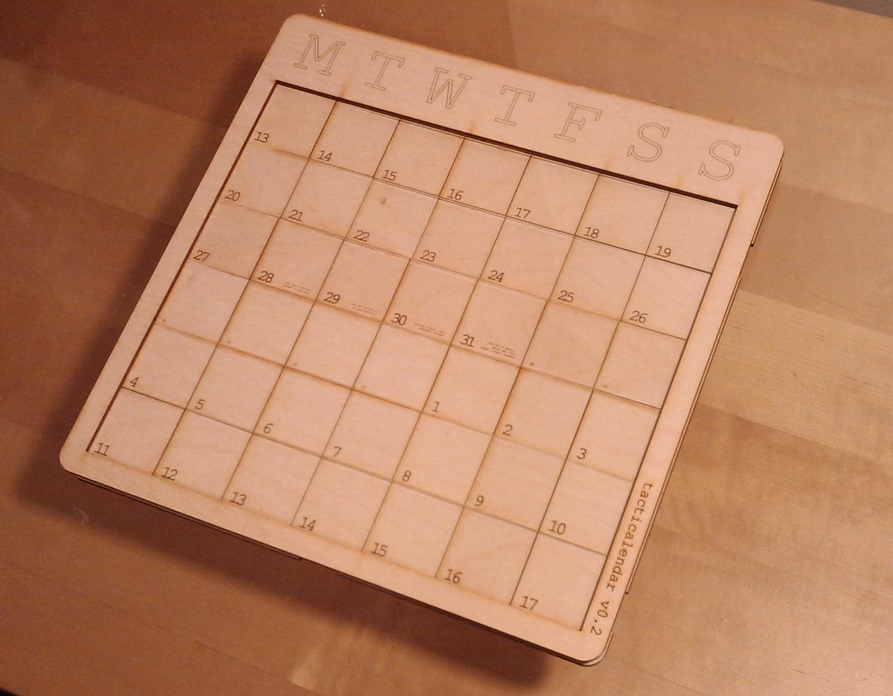 Perpetual-horizon, Laser-cut Erasable Calendar