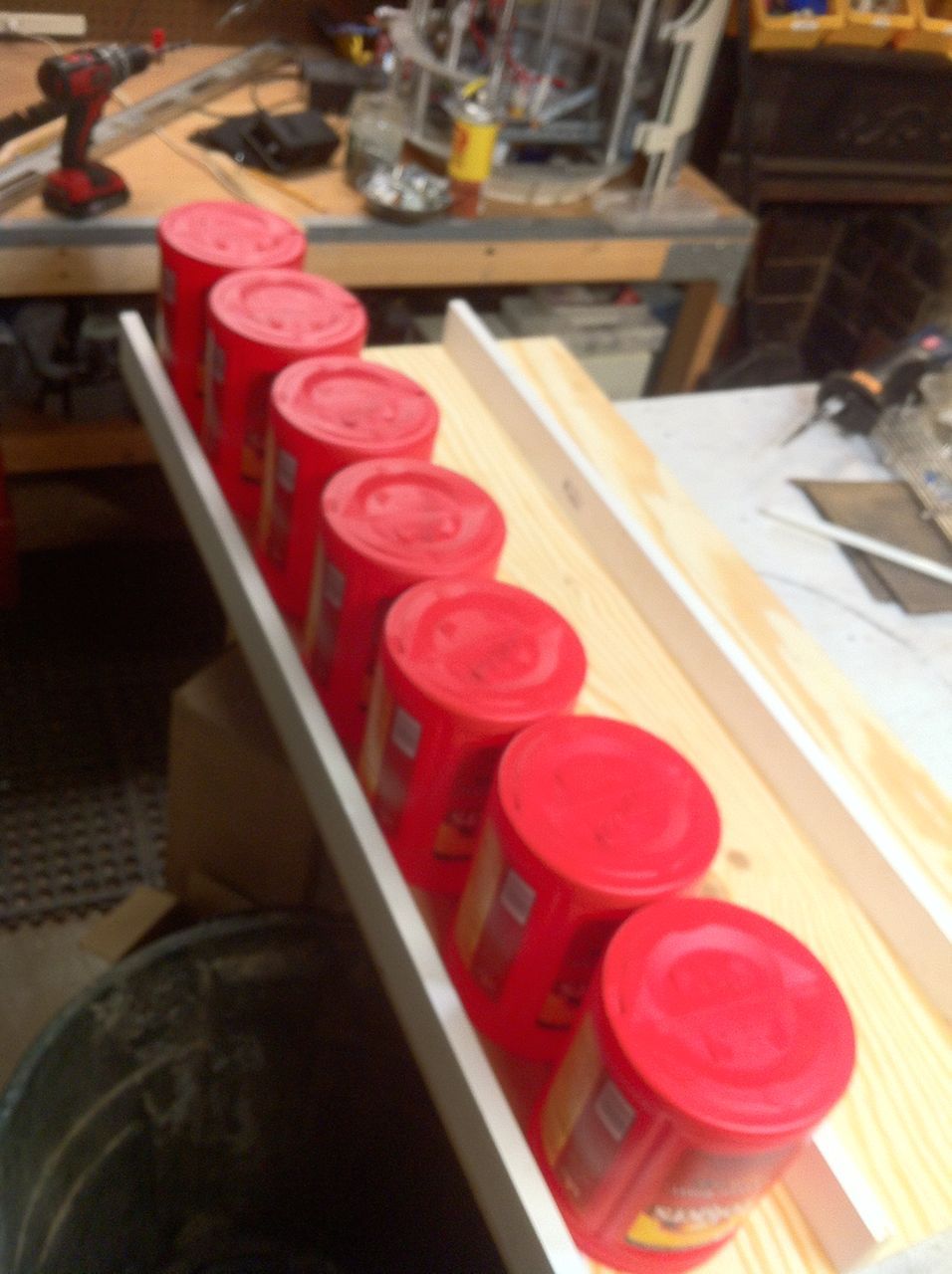 Woodworking Plastic Container Rack Storage Bin Rack From Recycled Plastic Coffee Containers : 9 Steps ...