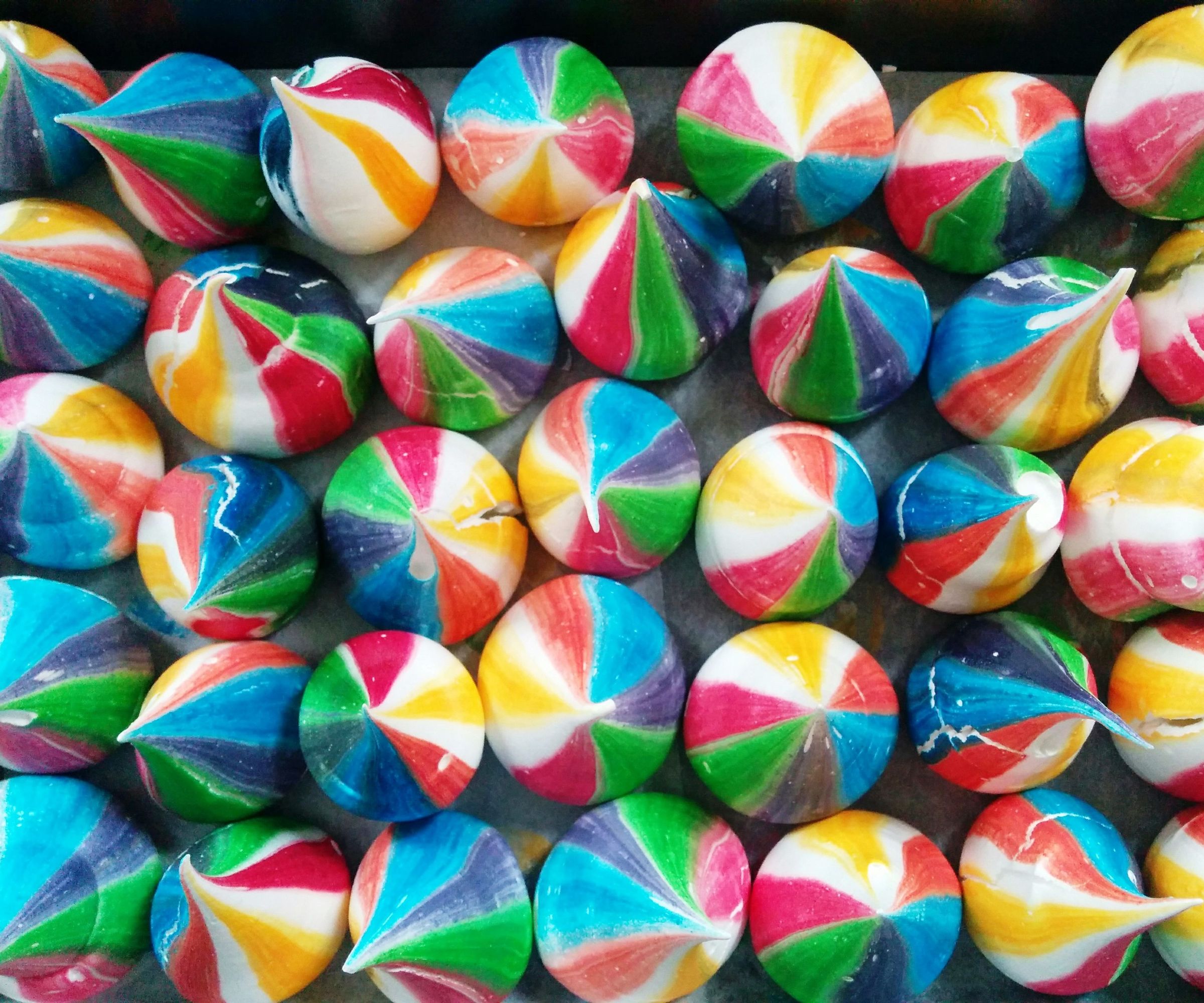 Rainbow Meringue Kisses