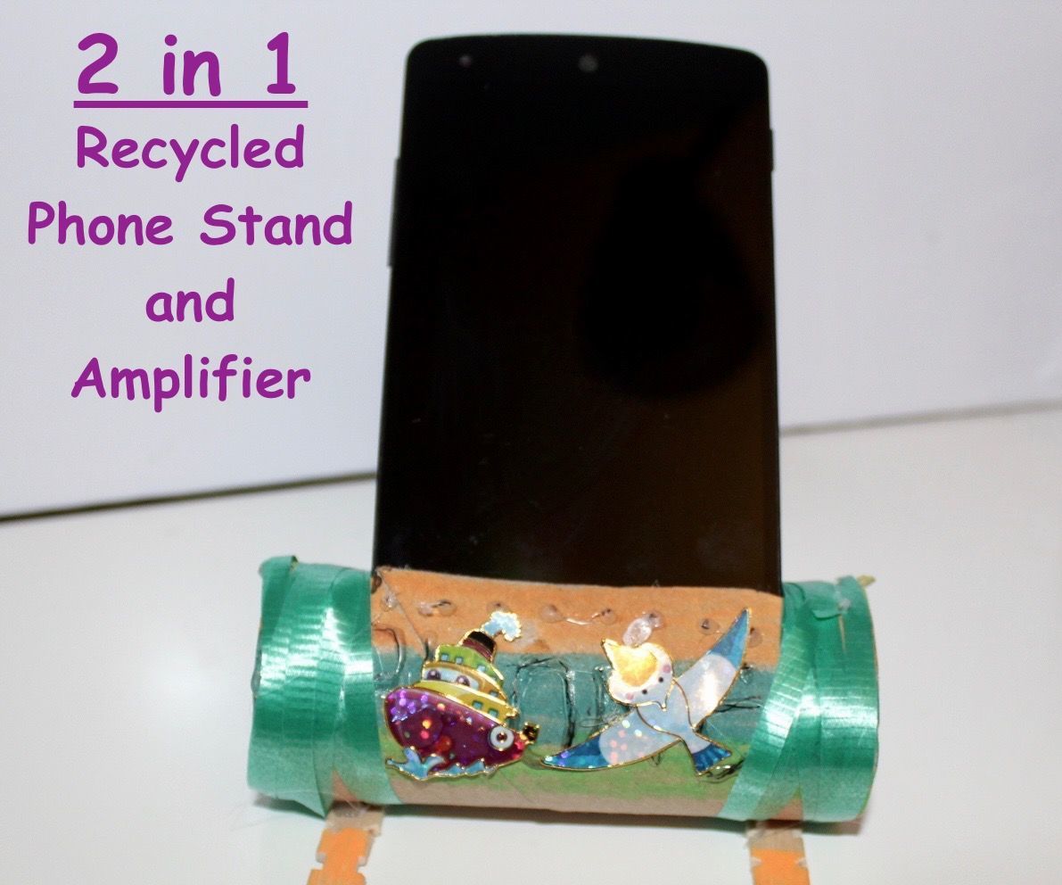 Recycled Dual-Purpose Phone Dock and Sound Amplifier