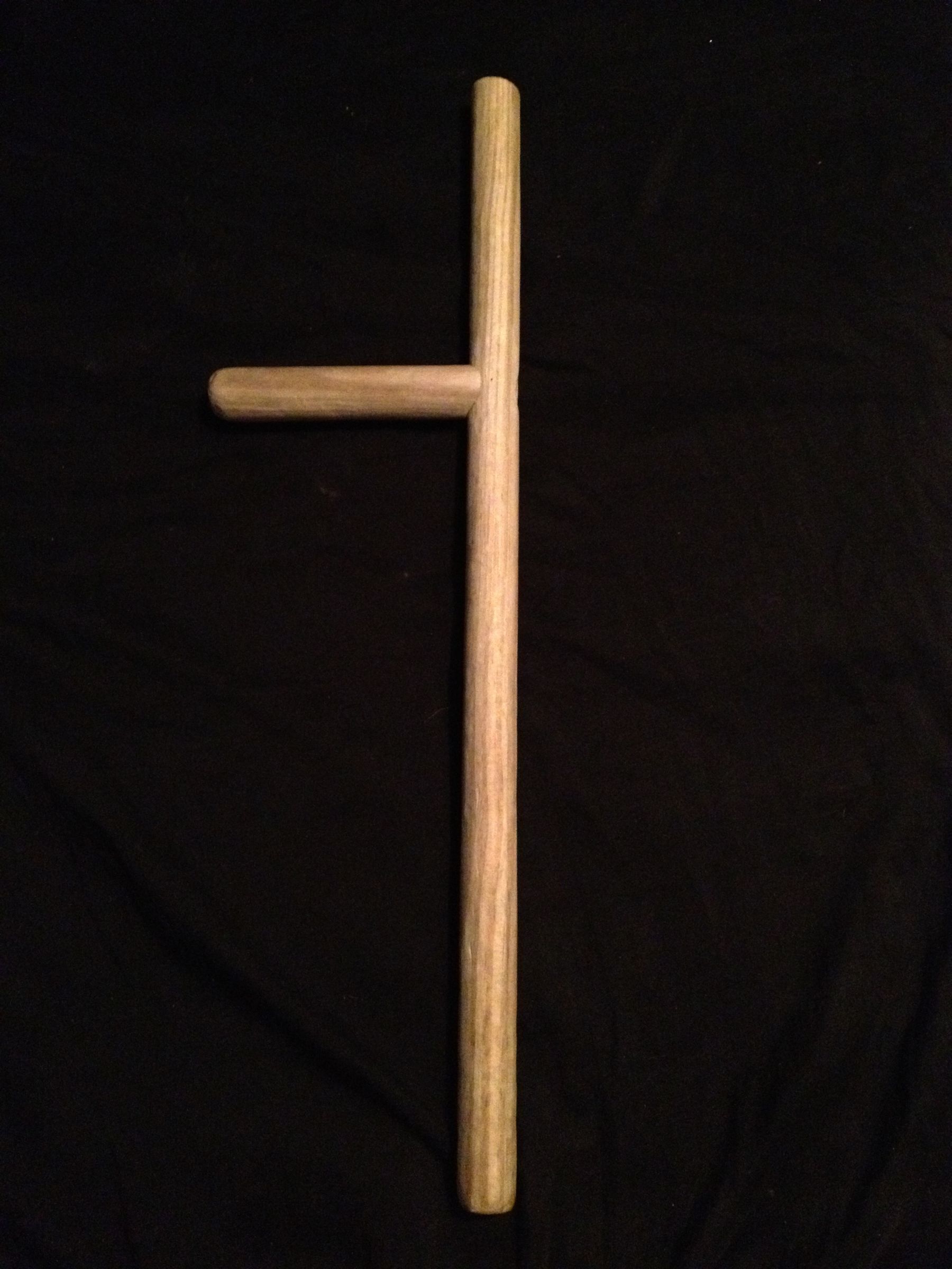 Old Broom Handle Turned Into a Wooden Nightstick