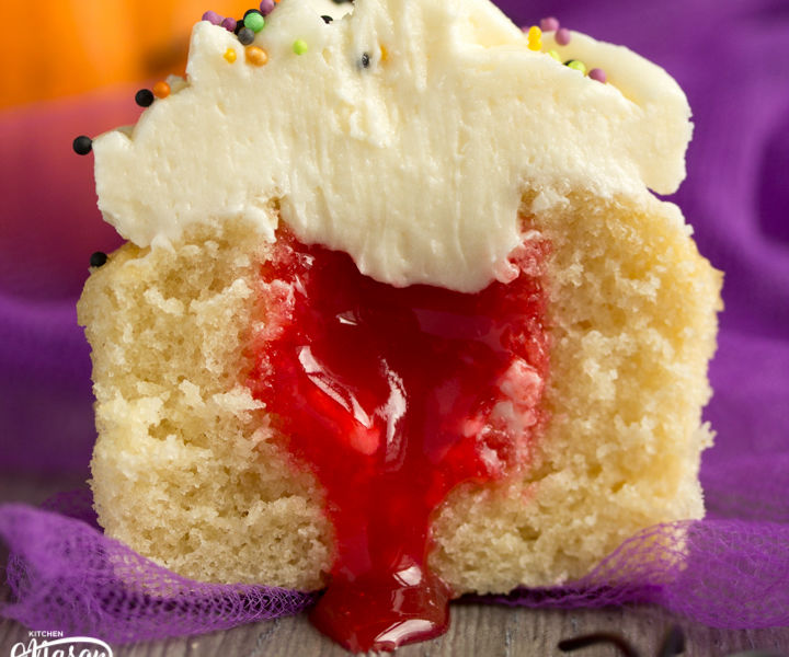 How to Make Easy 'Bloody' Surprise Halloween Cupcakes
