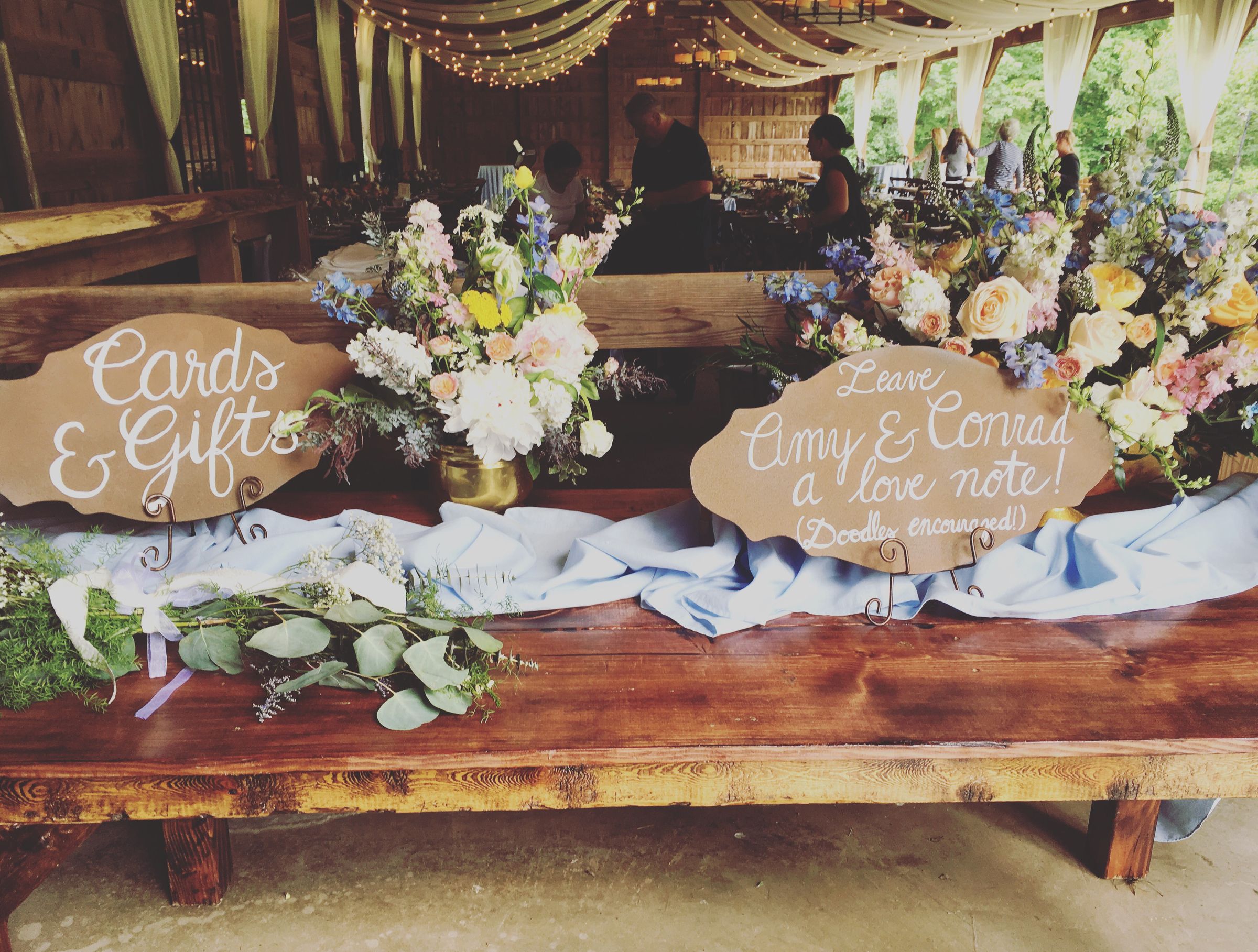 Faux Rusted Wedding Signs With Lettering
