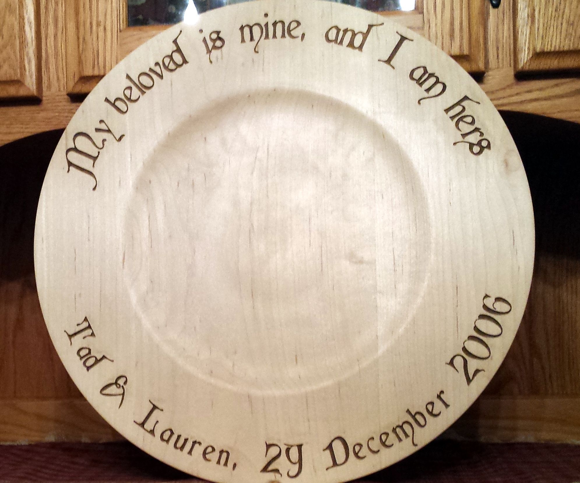 Laser Engraved Maple Platter