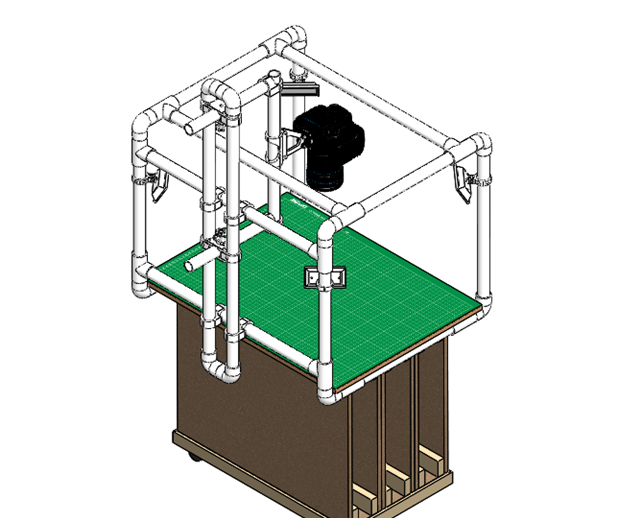 A2 overhead corner-LEDs lightbox - platform extension