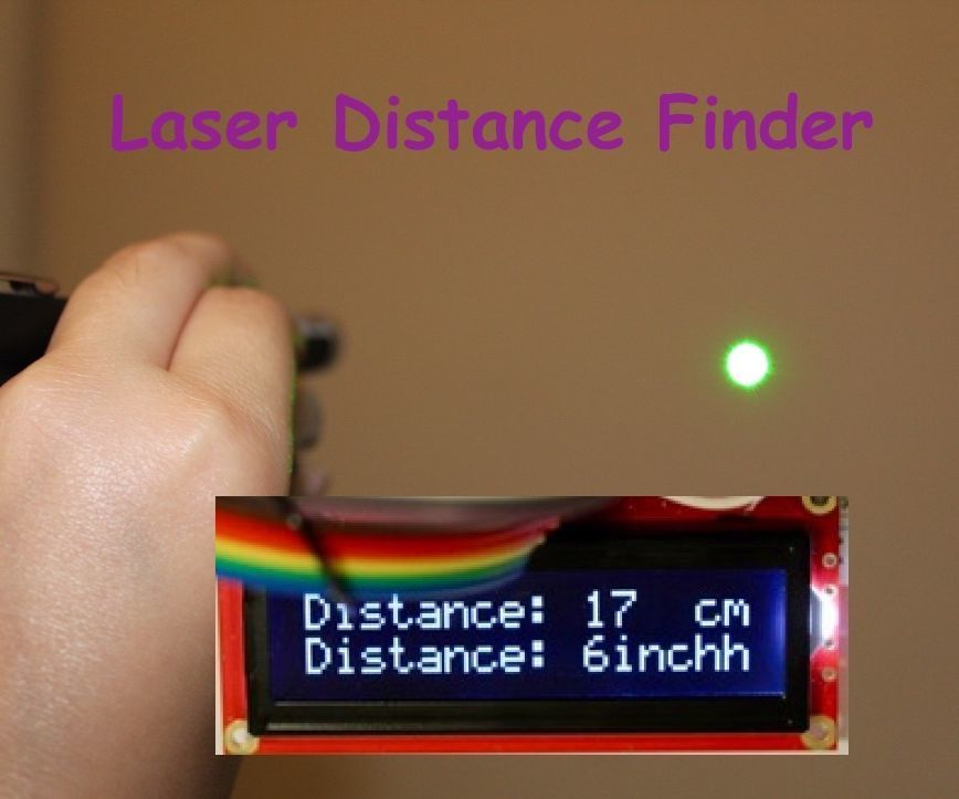 Laser Pointer Ultrasonic Distance Finder 