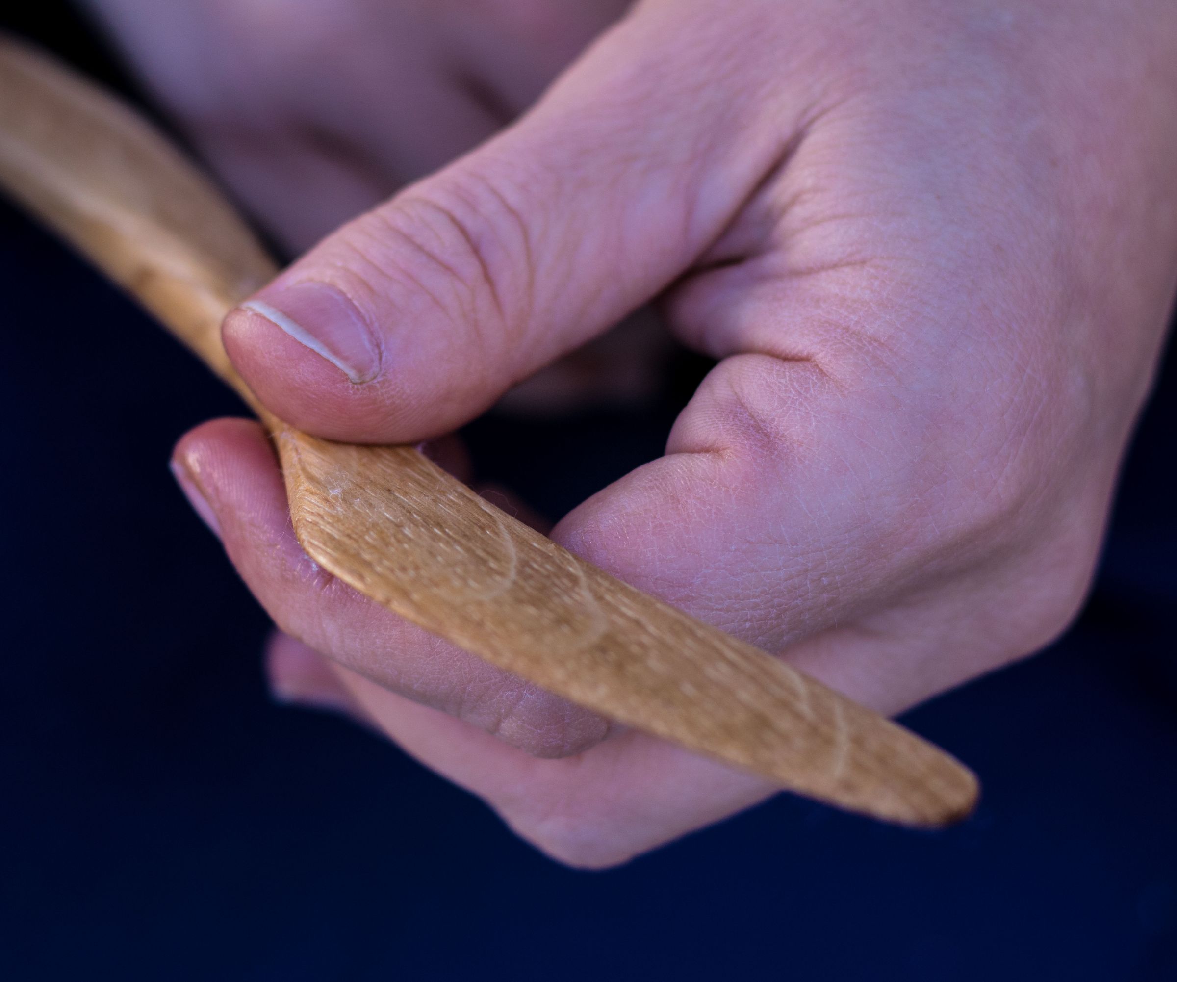 Hand Carved Wooden Butter Knife