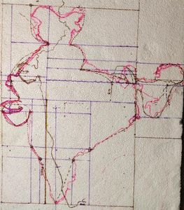 Making Outline of the Map of India on Base