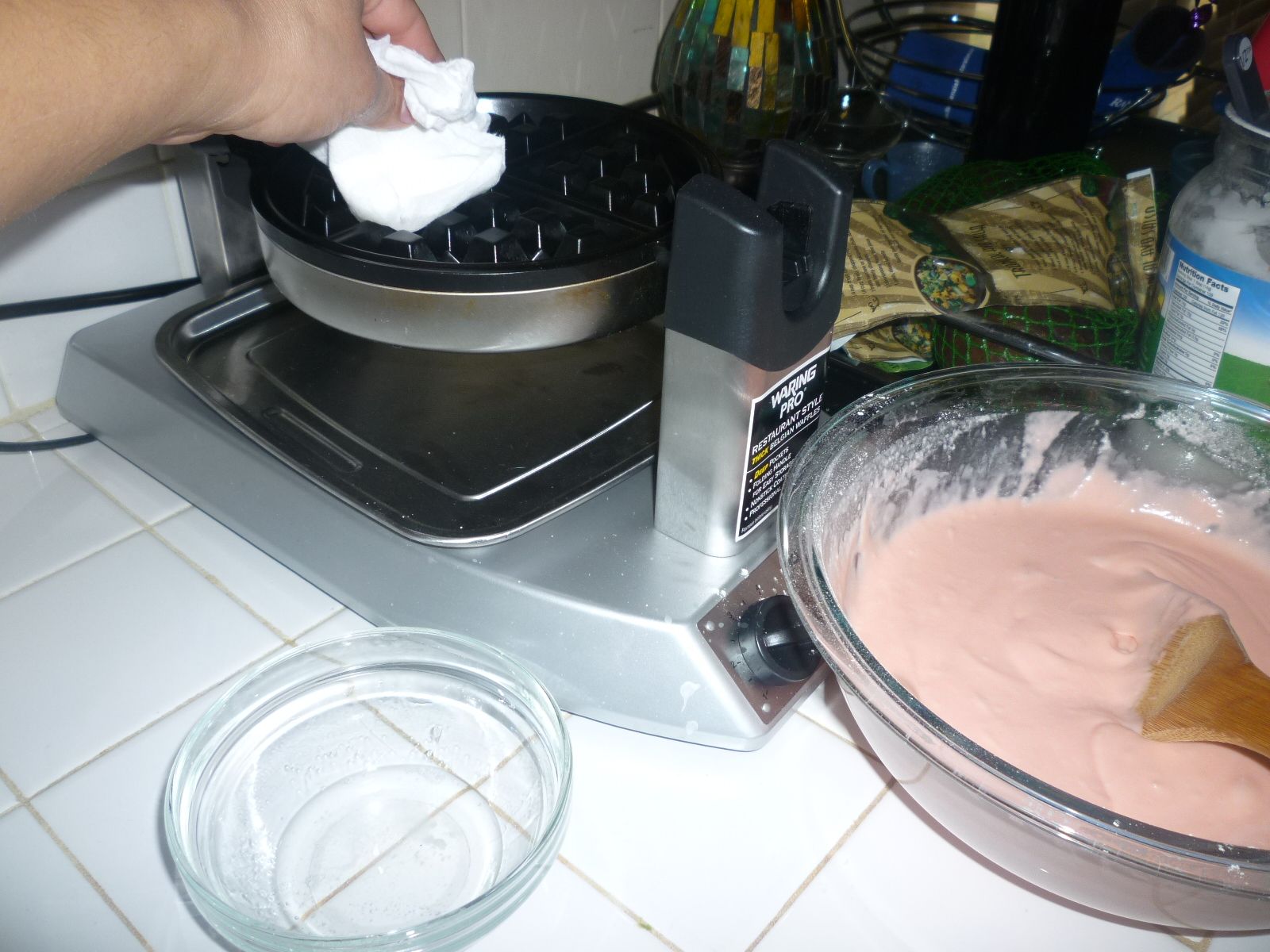 Belgian Waffles With a Coconut Oil/cream Cheese Twist (Valentine's Day