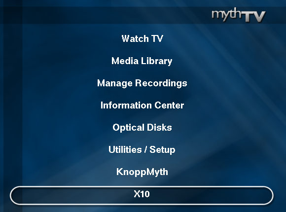 Control X10 Modules Via MythTV