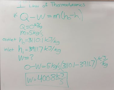 Use the First Law of Thermodynamics for Open Systems.