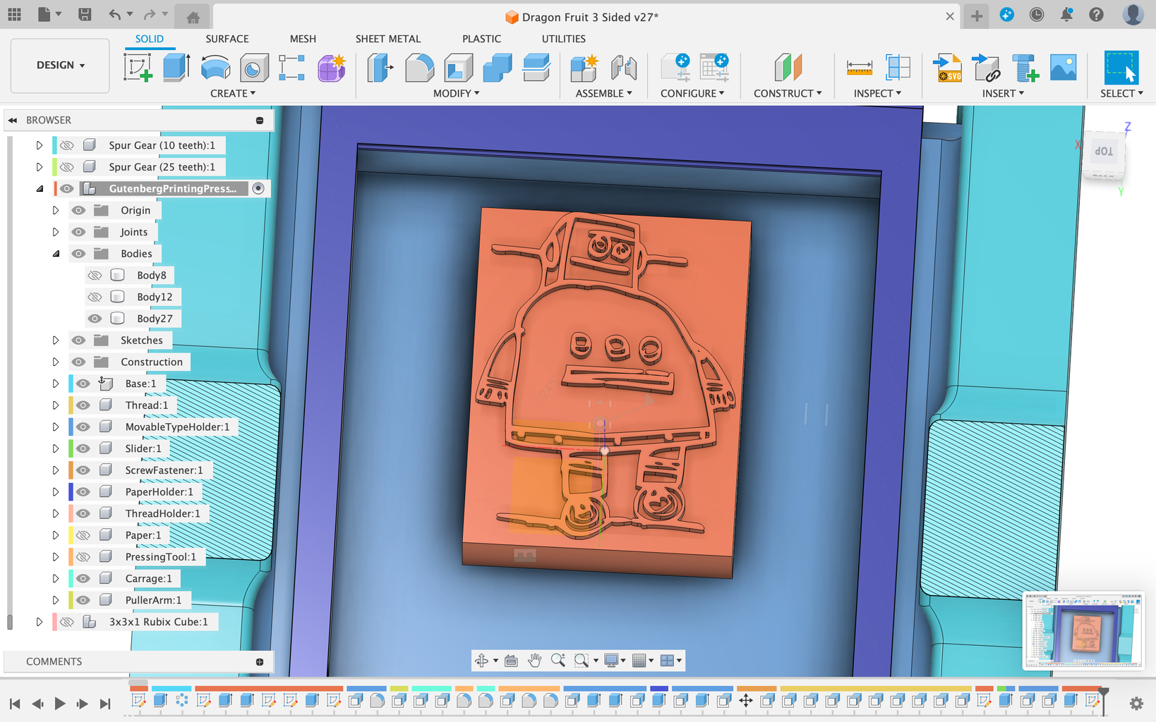 Gutenberg Printing Press Printed on a 3D Printer : 40 Steps (with ...