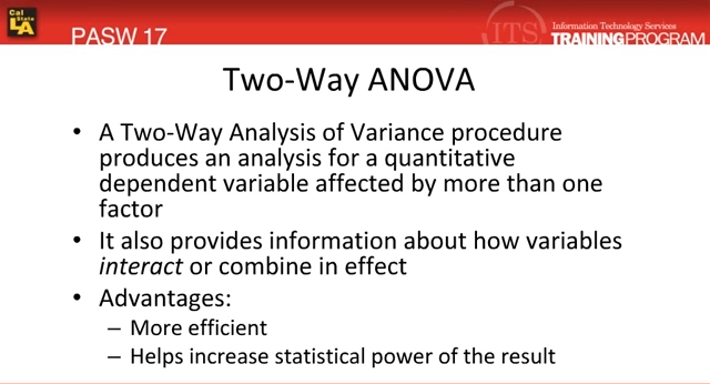 Two Way ANOVA: SPSS (4.7)