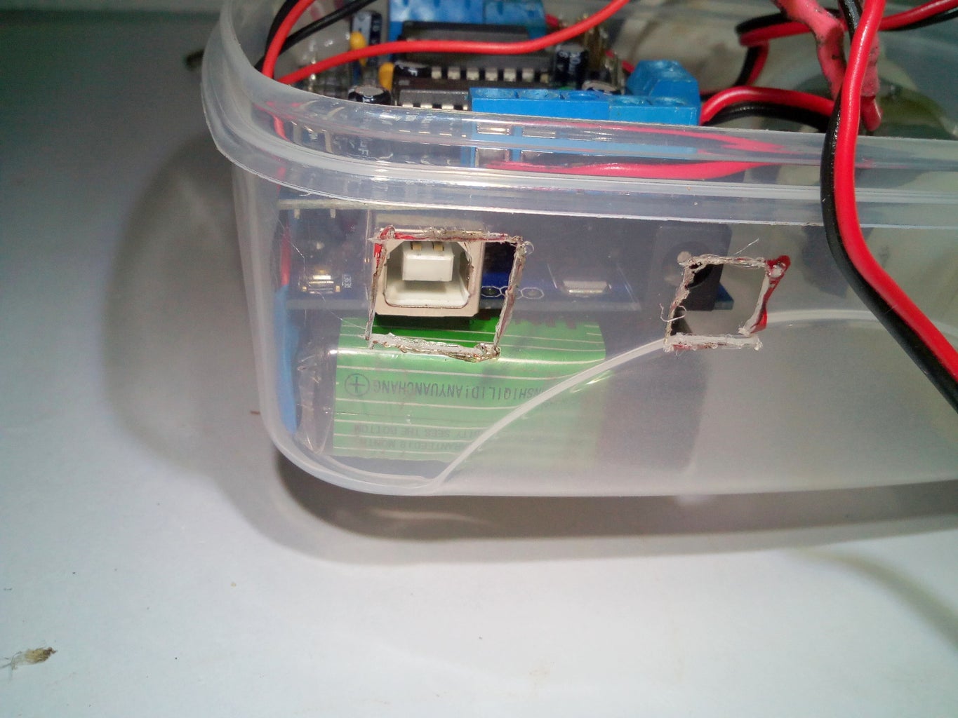 Make Two Holes and Power the Arduino.