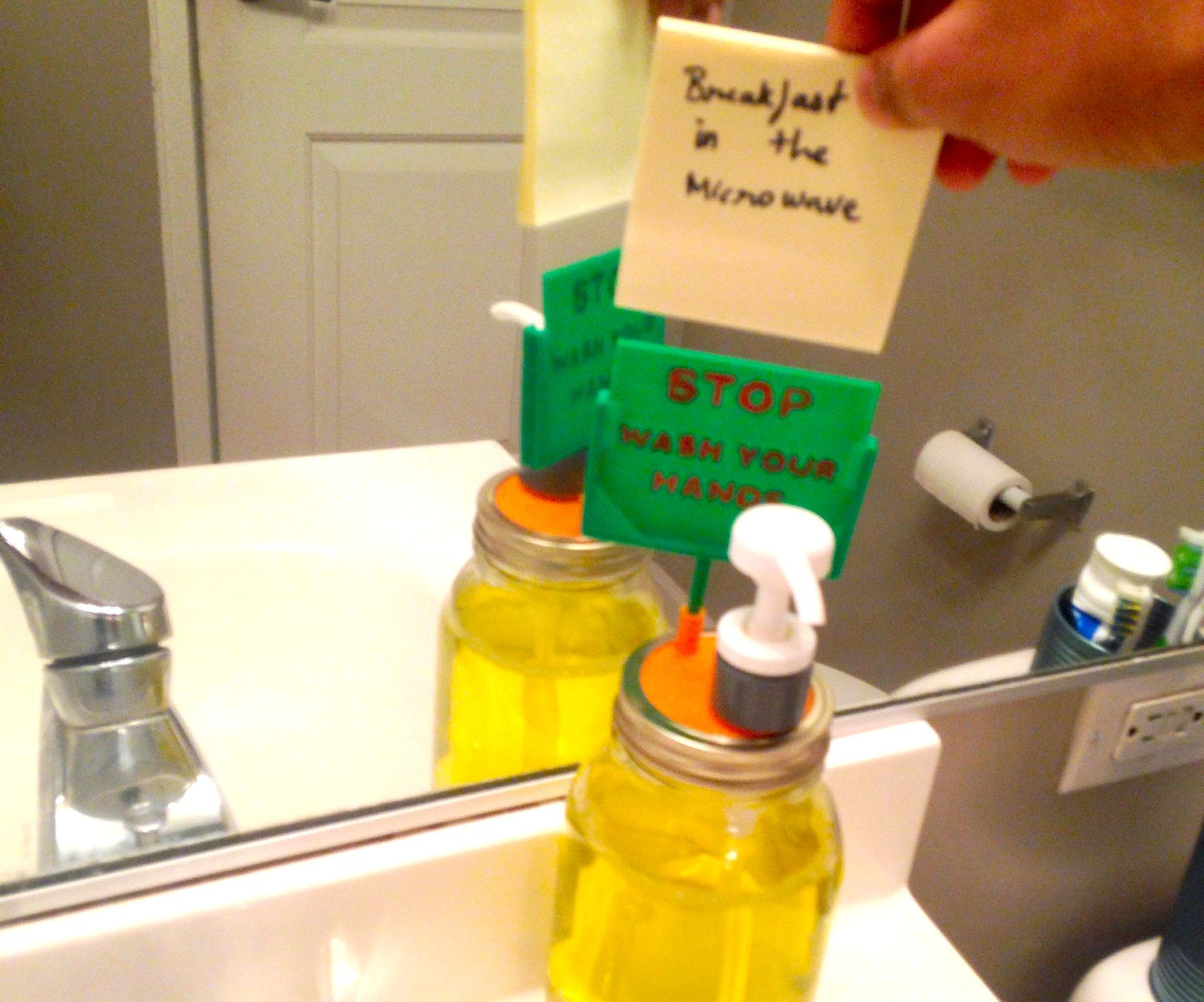 Mason Jar Soap Dispenser With a Message Board