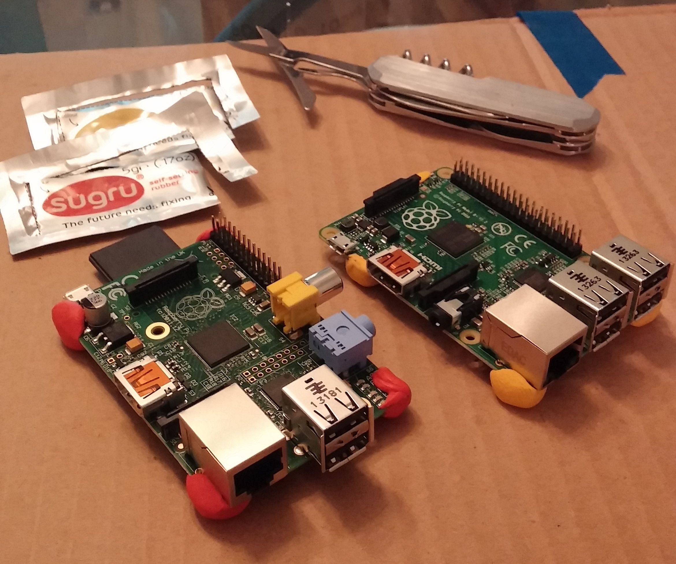 Sugru Raspberry Pi Corners 