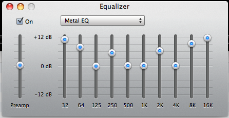 Finding a Perfect Sounding Itunes EQ for Metal