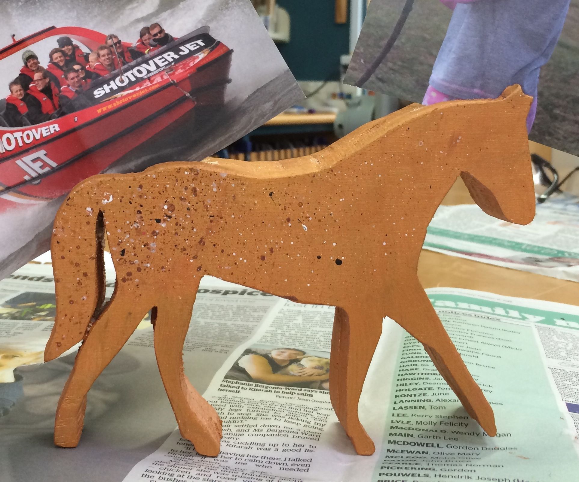 Wooden Horse Photo Holder