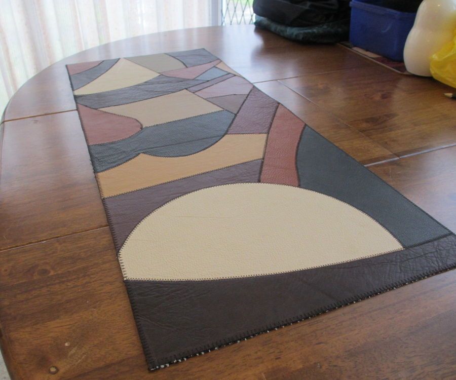 Leather Patchwork Table Runner
