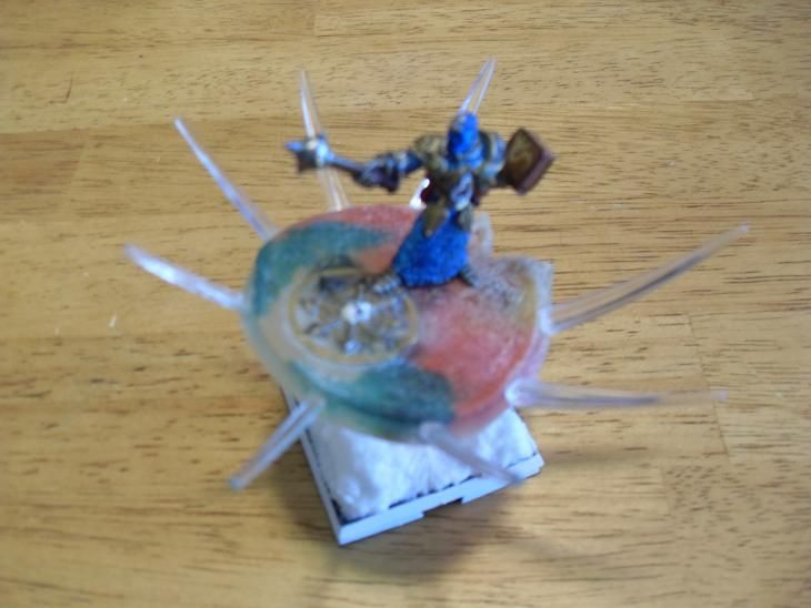 Warhammer Sorcerer on Disc With Magnetically-Coupled Motor and LEDs
