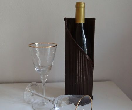 Newspaper Tube Wine Bottle Holder