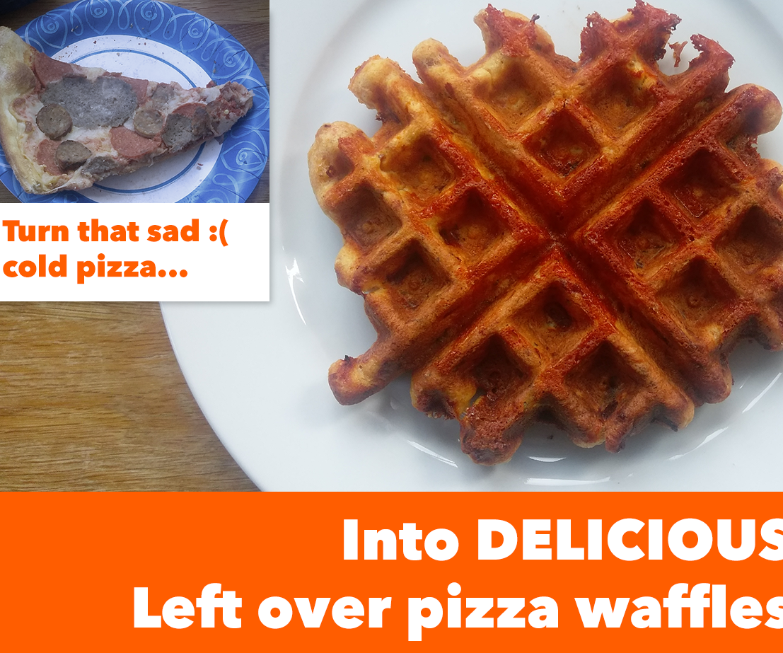 Delicious Leftover Pizza Waffles