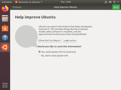 Creation of a "Ubuntu 18.04" VM