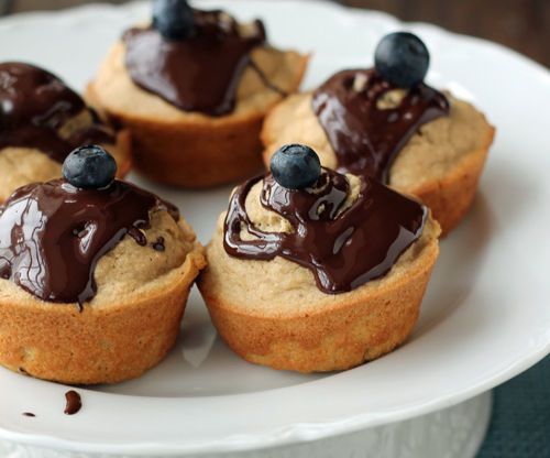 Pear and Coconut Muffins With Chocolate Icing