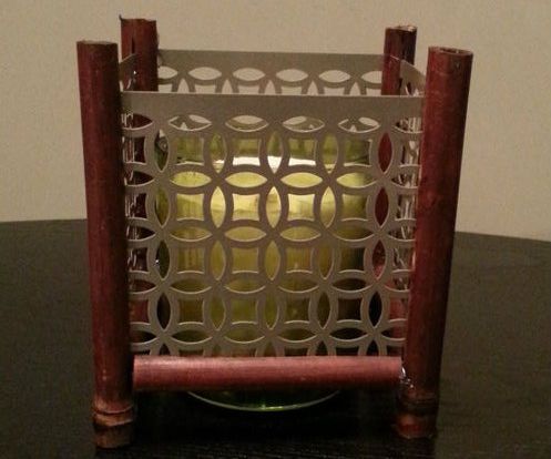 Sheet Metal Bamboo Candle Holder