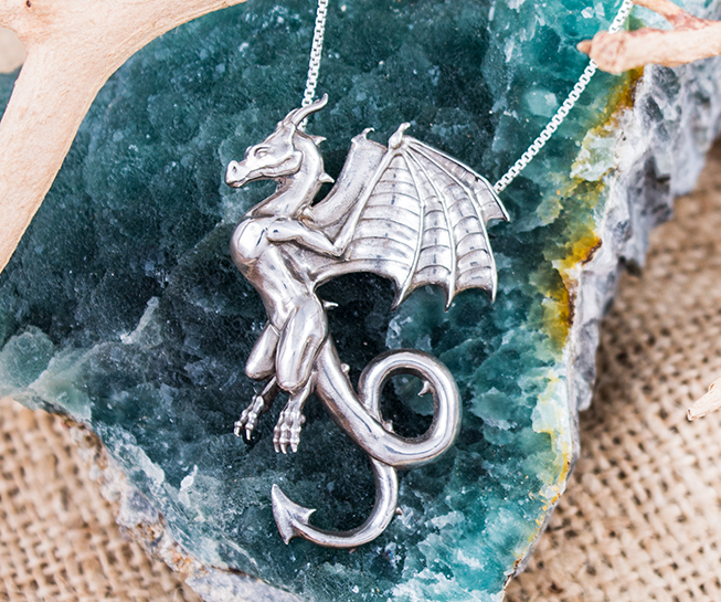 Dragon Wyvern Silver Pendant