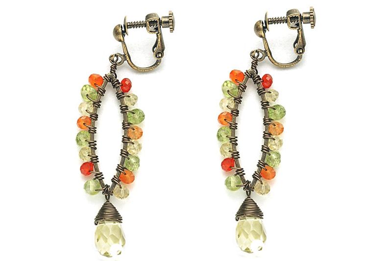 Wire Jewelry Earrings With Handmade Pendant