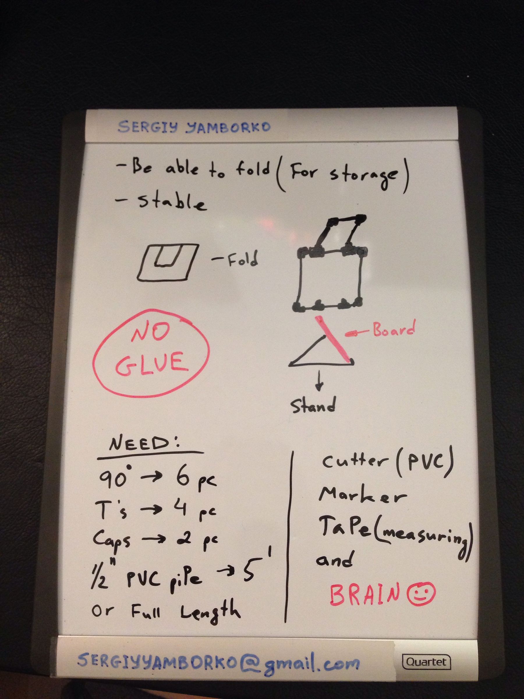 PVC DryErase Board Stand 4 Steps Instructables
