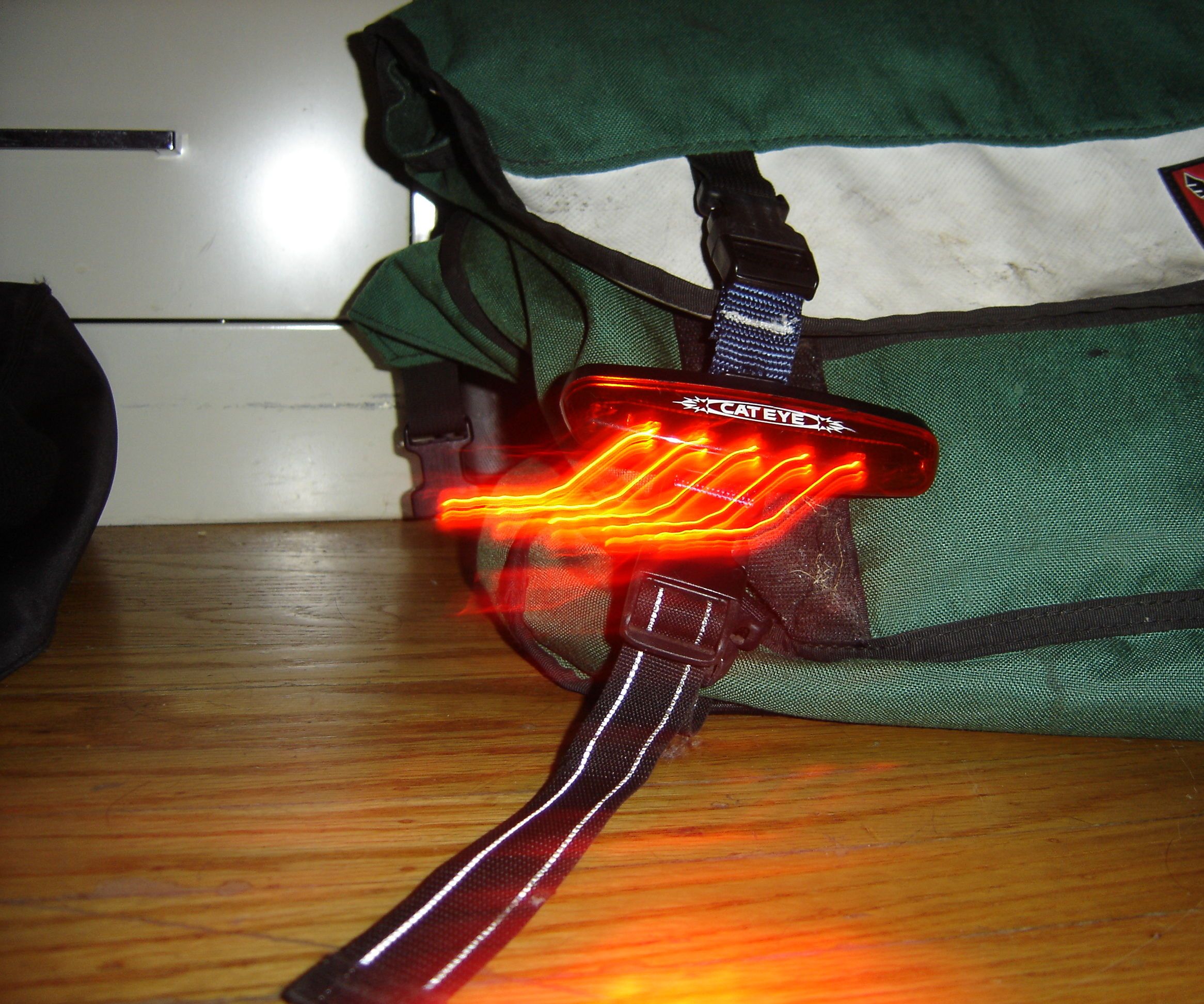 Bike Light Holder/Connector for Messenger Bag