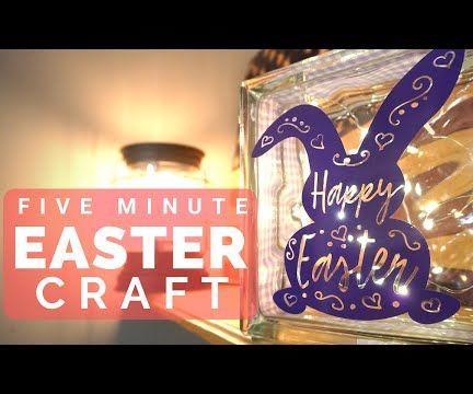 How to Create a 5 Minute Easter Craft Glass Block (with/without Cricut)