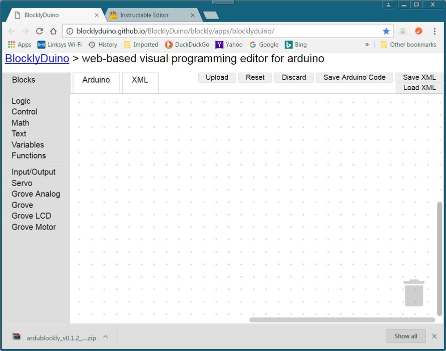 Arduino Uno Program Using Blocks Using BlocklyDuino to Create Arduino Sketches - an Easy Intro to the ...