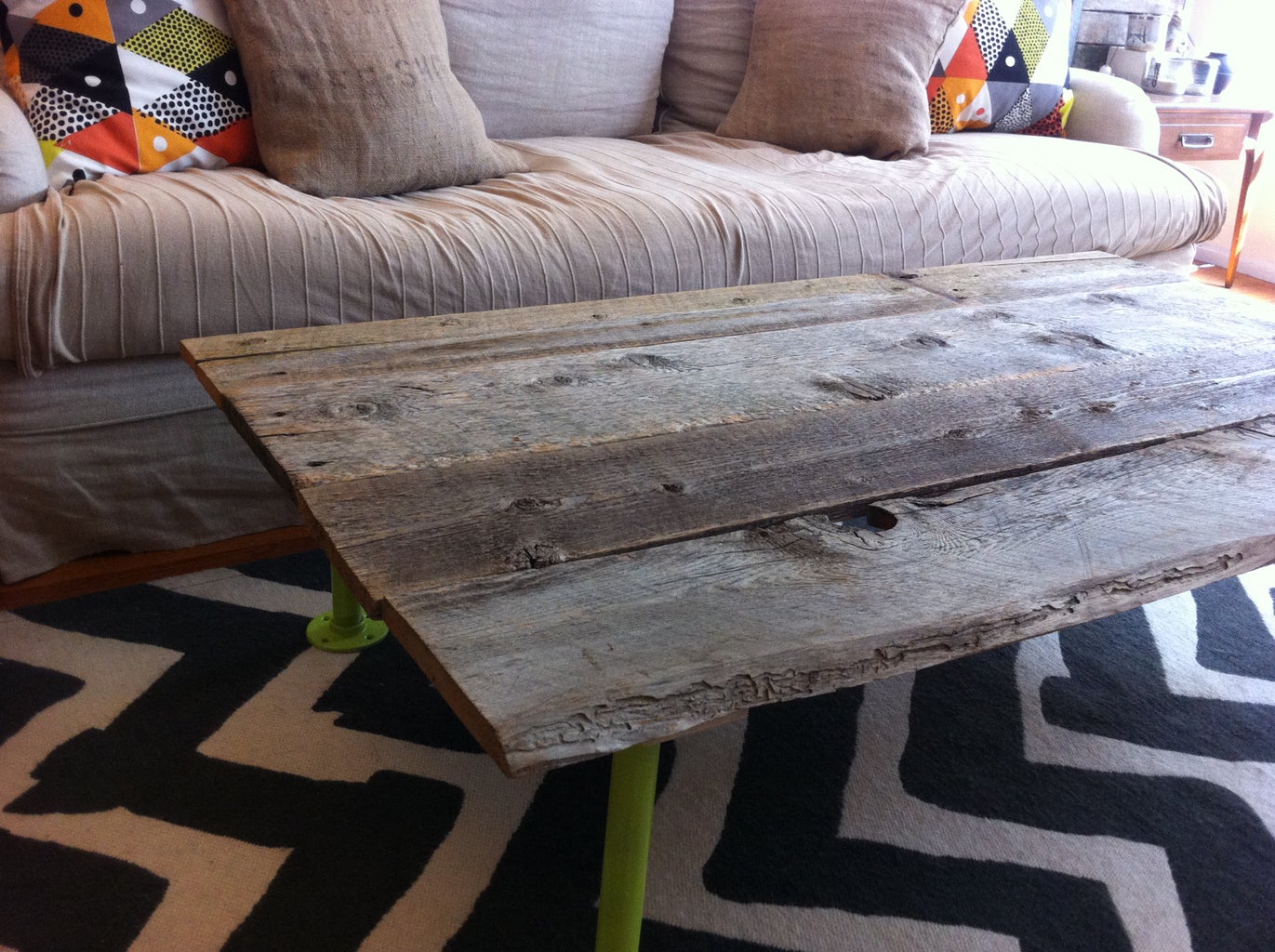 NkukuChakala Round Reclaimed Wood Coffee Table, Natural