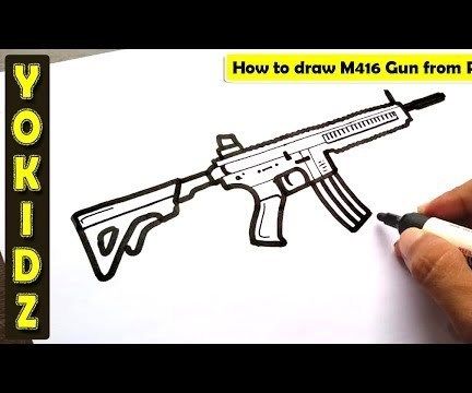 HOW TO DRAW PUBG GUN M416