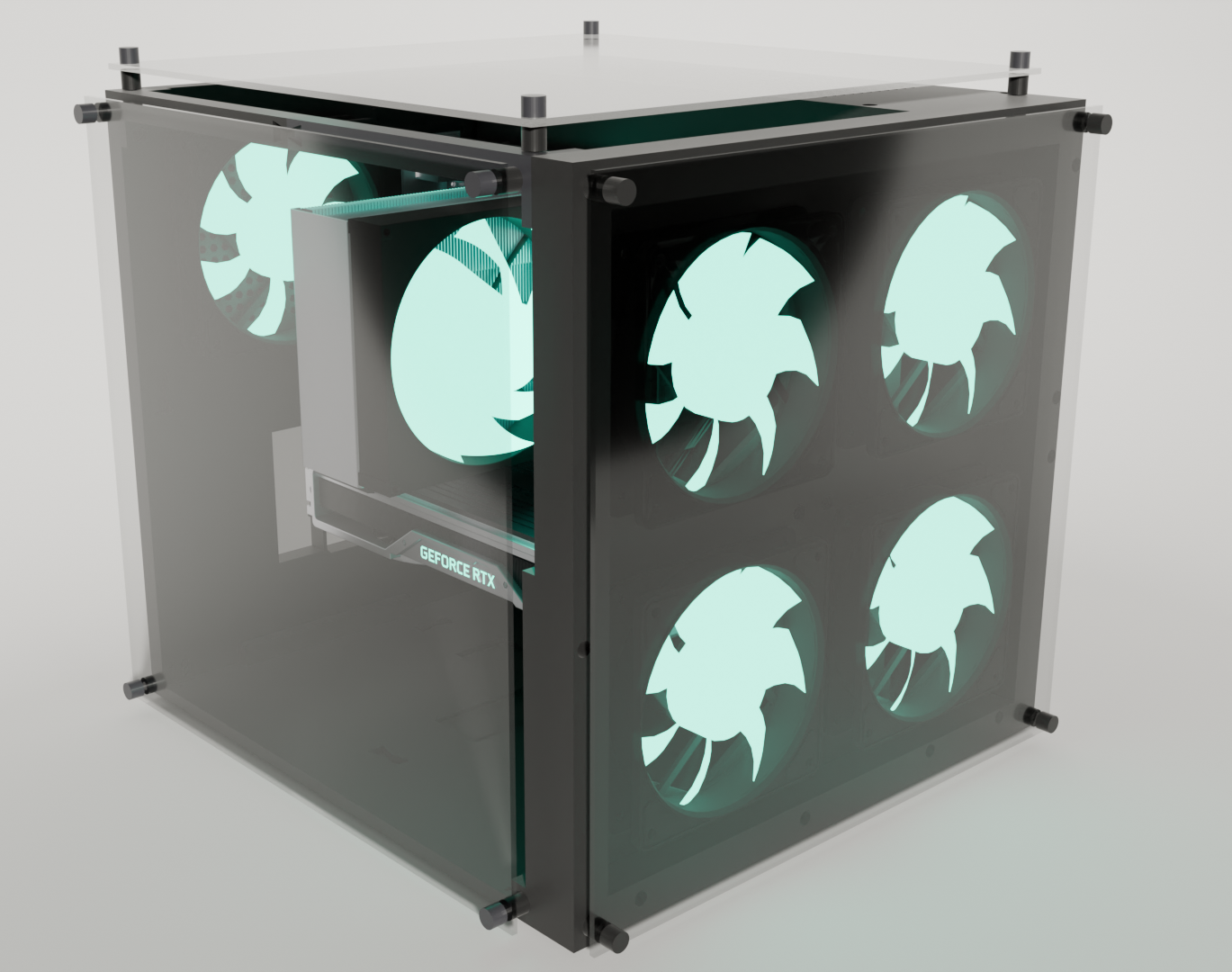 LilCubey - a 3d Printable MATX Acrylic Cube Pc Case