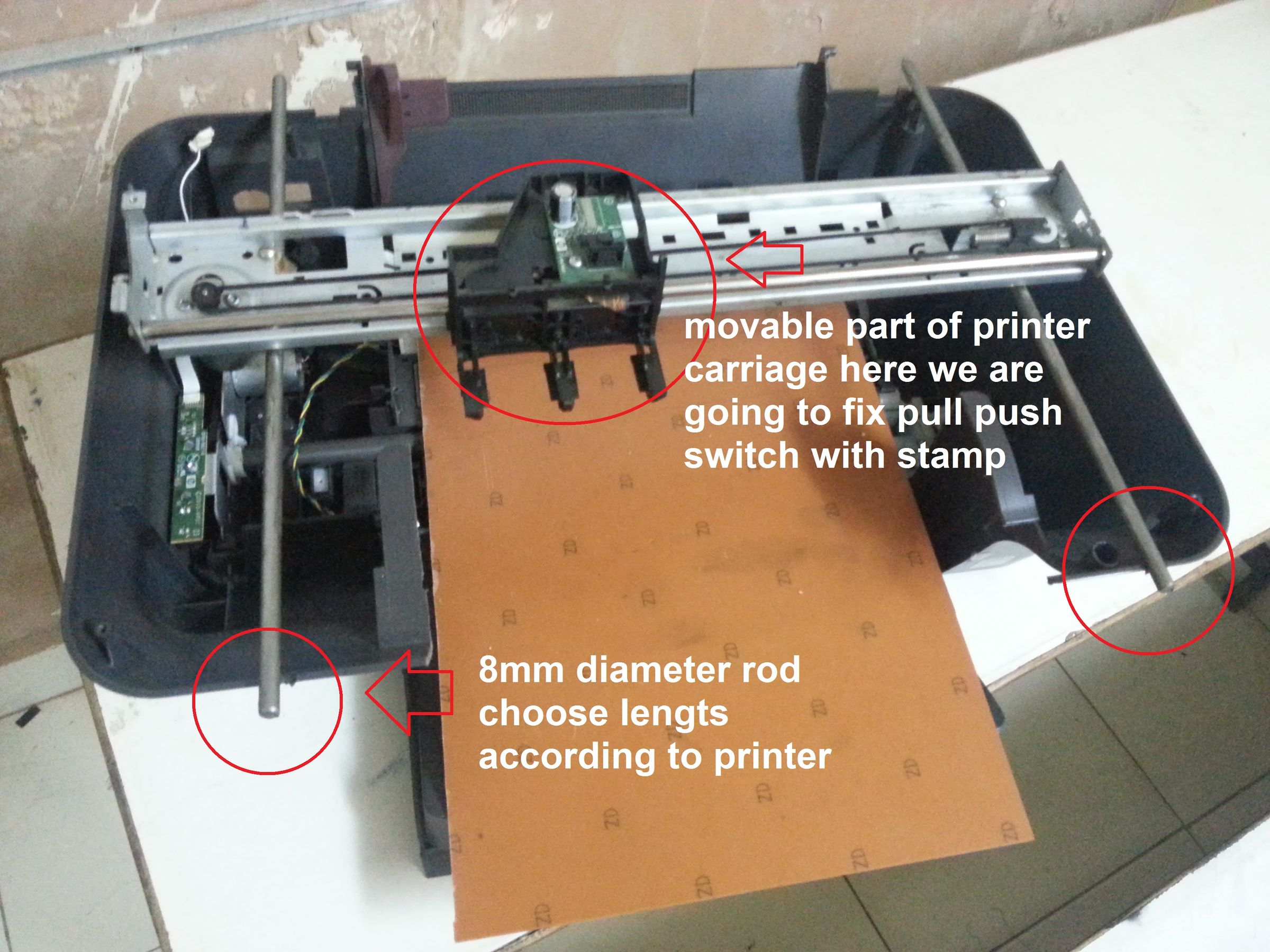 Transformation of Old Printer to Automated Stamping Machine 5 Steps