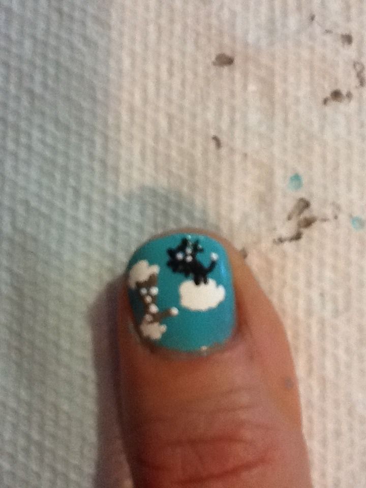 Kitty Cloud Nail Art