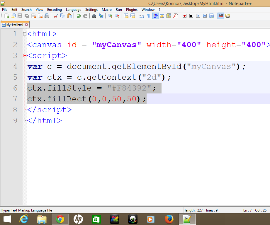 Drawing squares with html5 on an html5 canvas