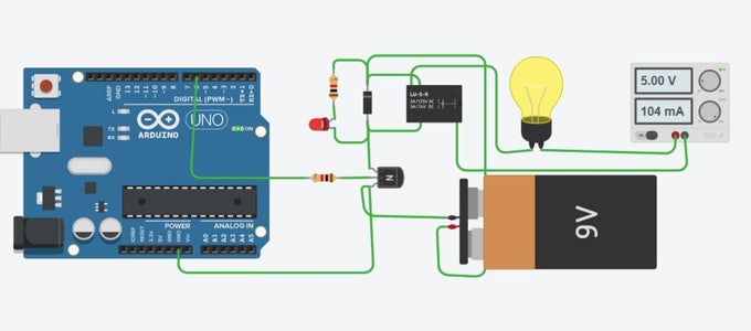 Interfacing Relay With Arduino in TinkerCad : 3 Steps - Instructables